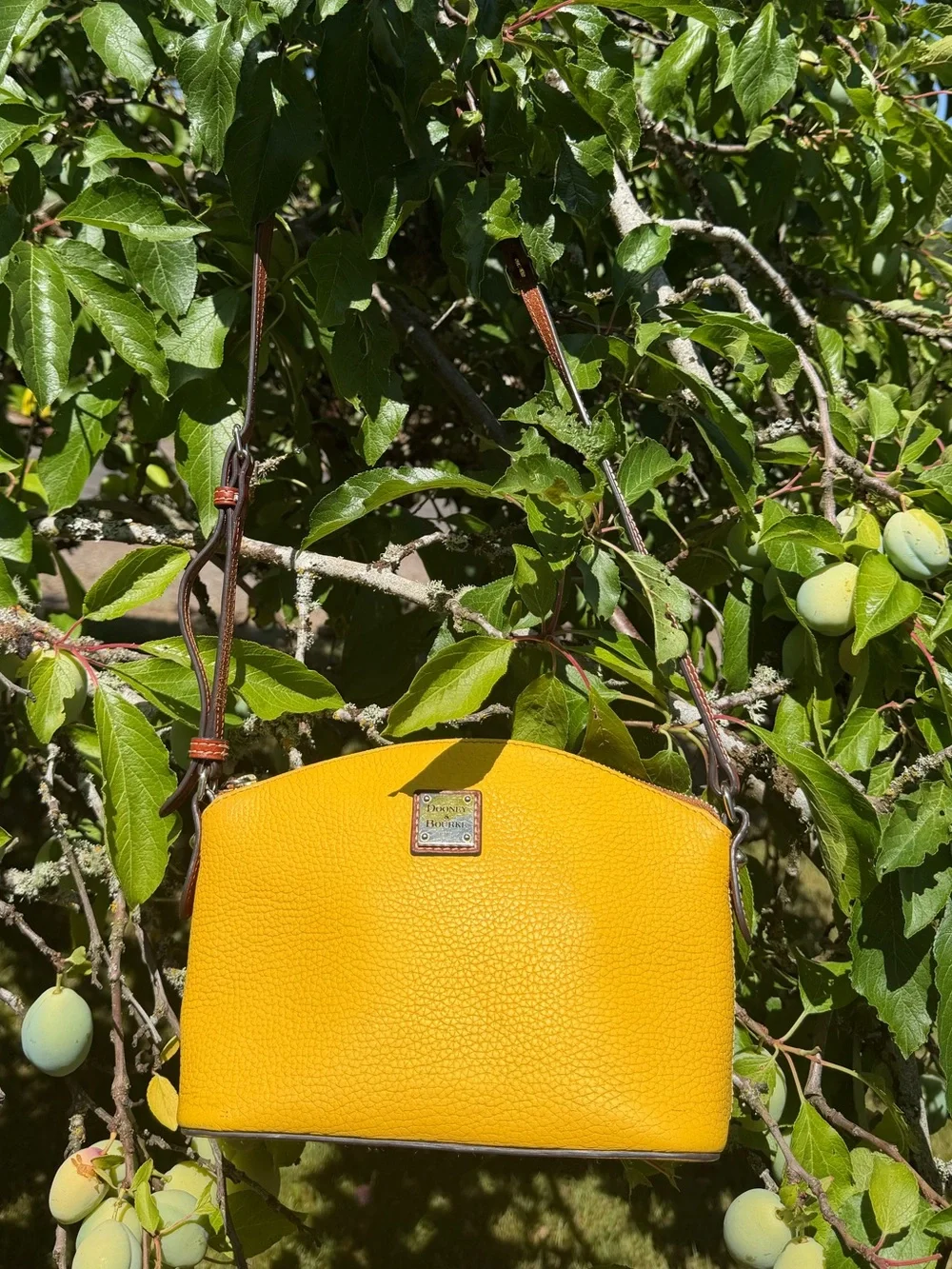 Dooney & Bourke Bright Yellow Pebble Leather Crossbody